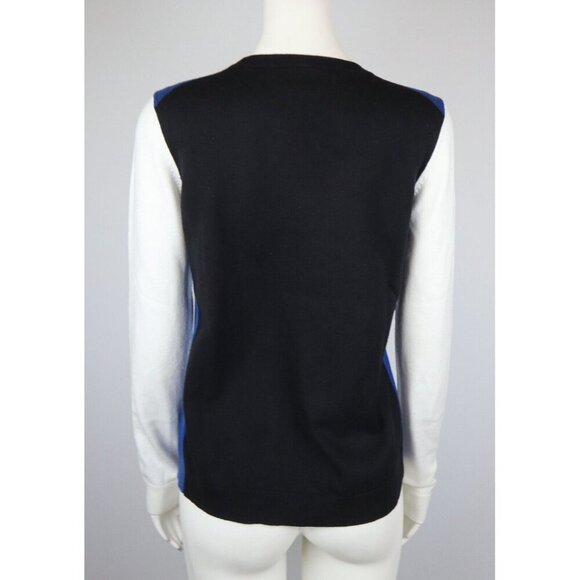 GAP - WOMEN'S BLACK, BLUE, WHITE COLORBLOCK PULLOVER SWEATER - SIZE M - Picture 5 of 6